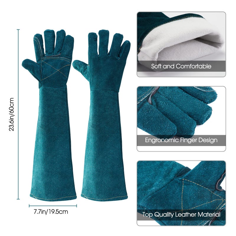 AOWPFVV Animal Handling Gloves Bite Proof Multipurpose Pet Glove for Trips to Vet Grooming Puncture Proof Training Anti-Bite Scratch for Cat Dog Snake Falcon Grabbing Reptile - Image 2